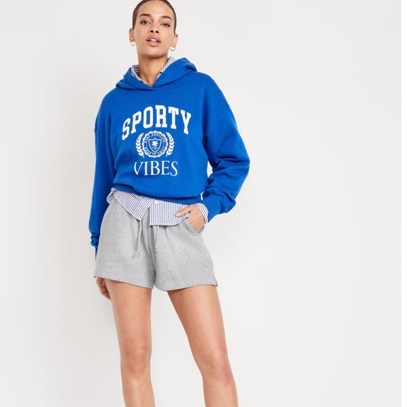 NWT OLD NAVY Extra High-Waisted Terry Shorts -- 3-inch inseaHeather Gray - Picture 3 of 4